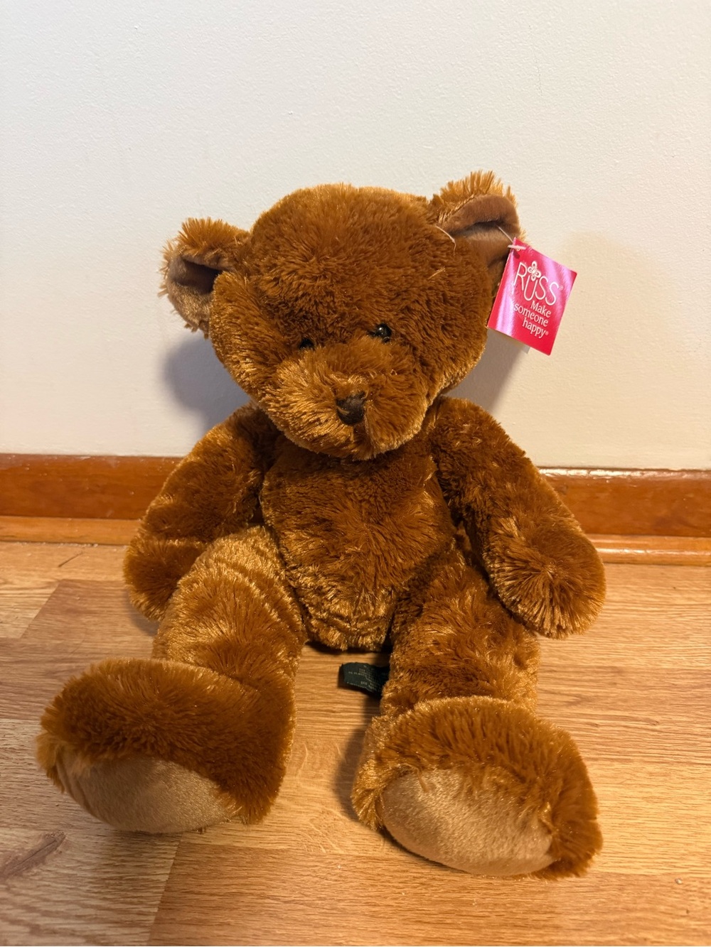 Russ Berrie Bear "Elmer" the Brown Bear Plush (11 inch) NWT Rare